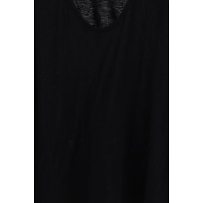 Black Cotton Sleeveles T-Shirt