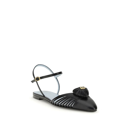 Black Calf Leather Bos Taurus Ballet Flats