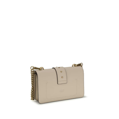 Beige Calf Leather Bos Taurus Shoulder Bag