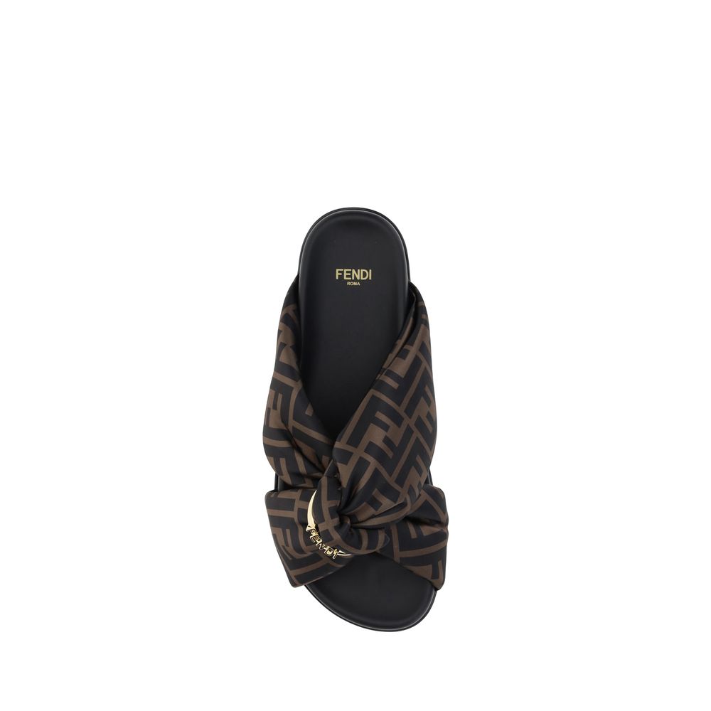 Multicolor Silk Flat Sandals
