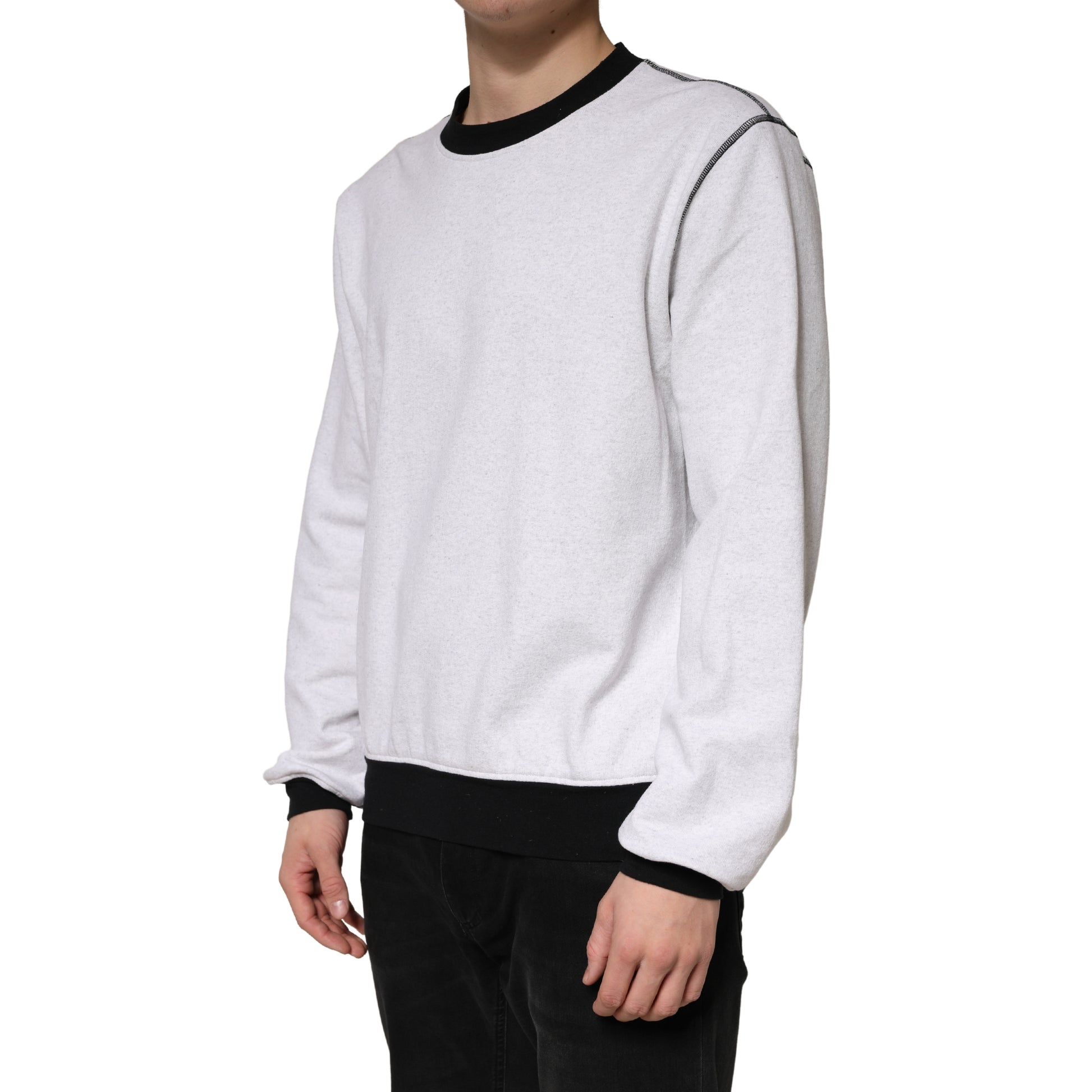 Light Grey Cotton Crewneck Sweatshirt Sweater