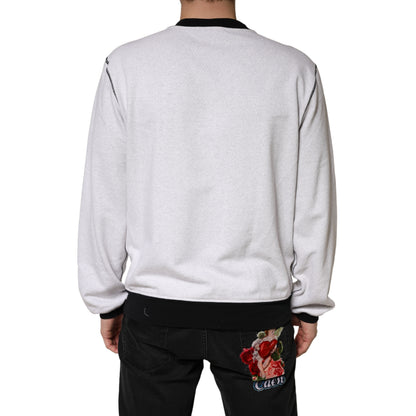 Light Grey Cotton Crewneck Sweatshirt Sweater