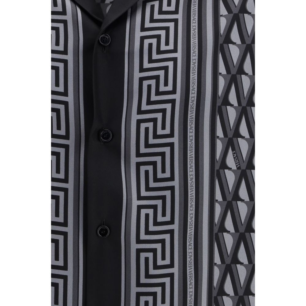 Gray Silk Pattern Shirt