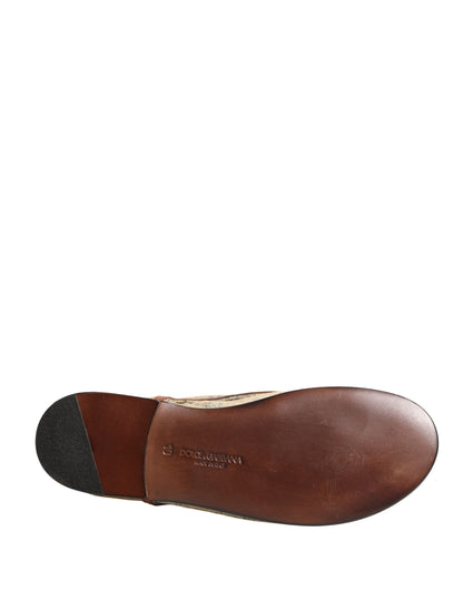 Denim Navajo Lace-Up Leather Dress Derby Shoes