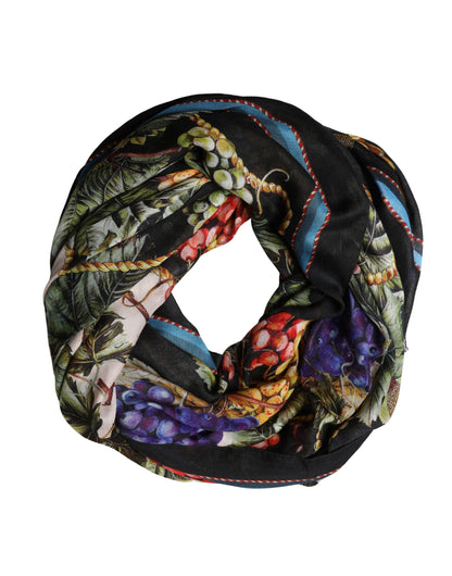 Multicolor Grapes Print Wrap Shawl 196cm x 134cm  Scarf
