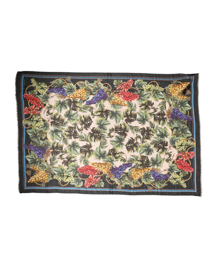 Multicolor Grapes Print Wrap Shawl 196cm x 134cm  Scarf