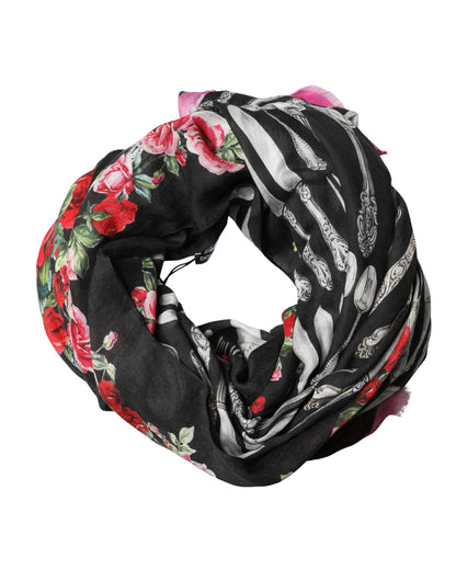 Multicolor Cutlery Floral Wrap Shawl 135cm x 132cm Scarf