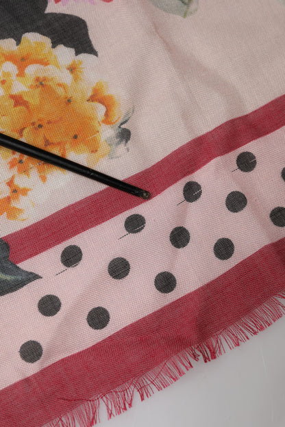 Multicolor Floral Print Square Stole 136cm x 130cm Scarf