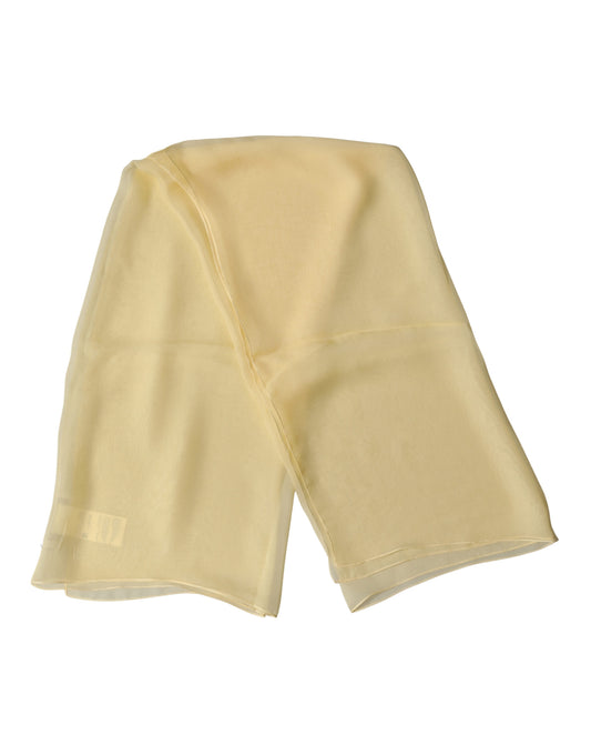 Light Yellow Silk Wrap Shawl Foulard 100cm x 99cm  Scarf
