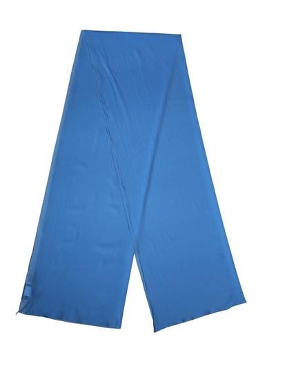 Blue Silk Neck Wrap Shawl Stole 200cm x 64cm Scarf
