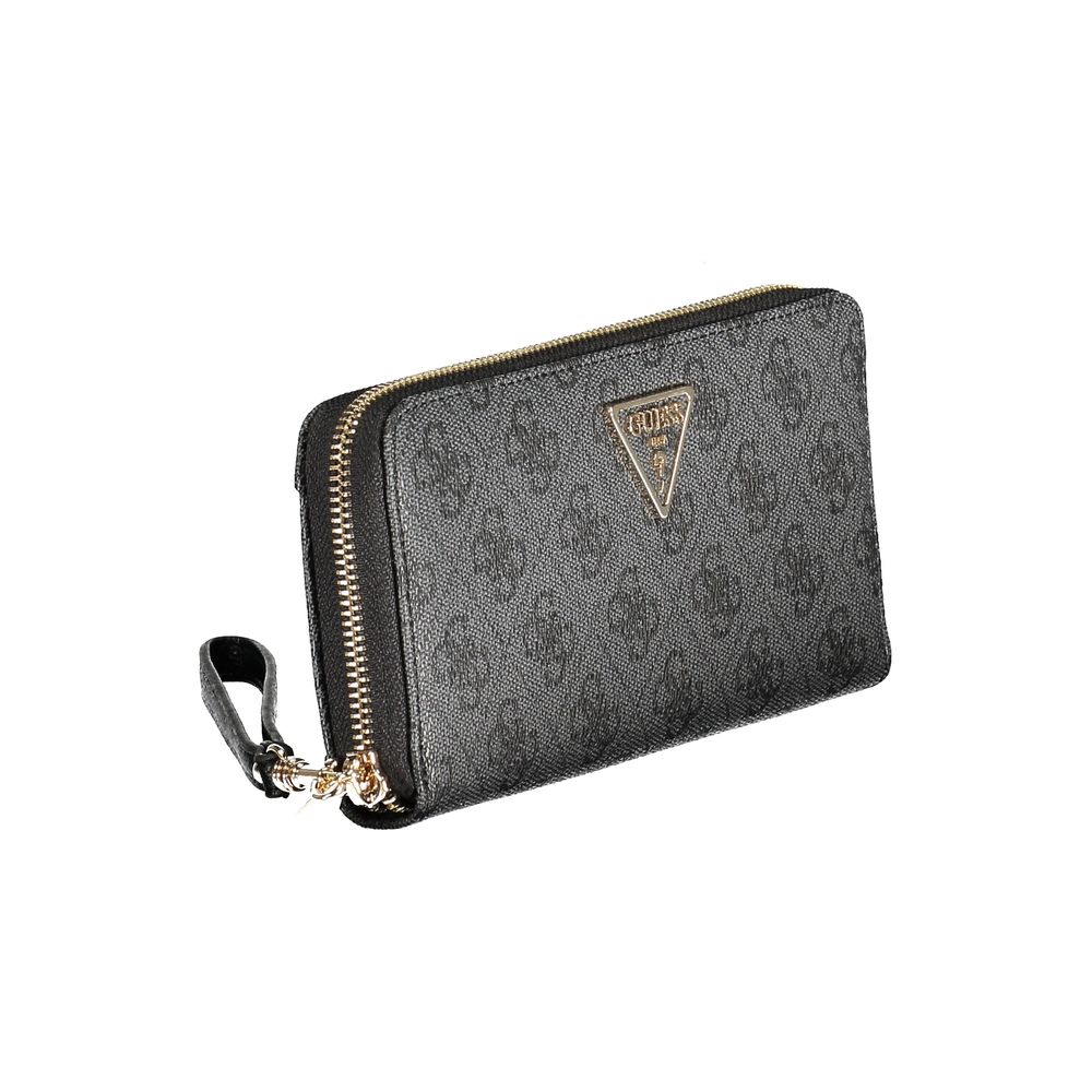 Black Polyurethane Women's Wallet
