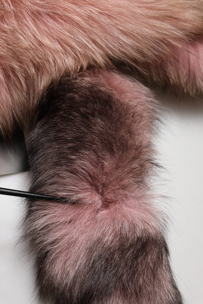 Pink Frost Fox Fur Neck Warmer Winter 120cm x 27cm Scarf