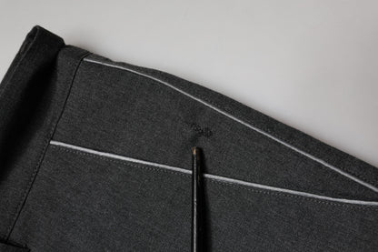 Gray Polyester Formal Dress Trouser Pants