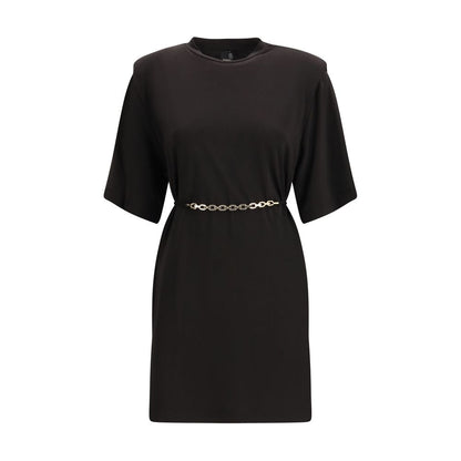 Black Acetate Casual Dress