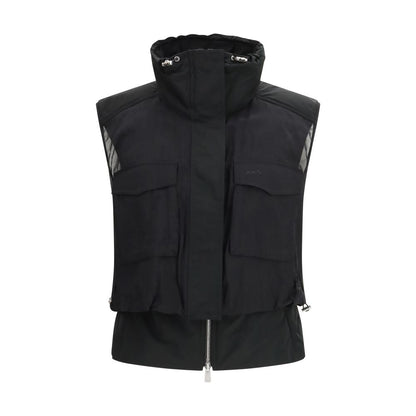 Black Nylon Sleeveless Jacket