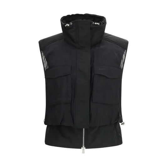Black Nylon Sleeveless Jacket