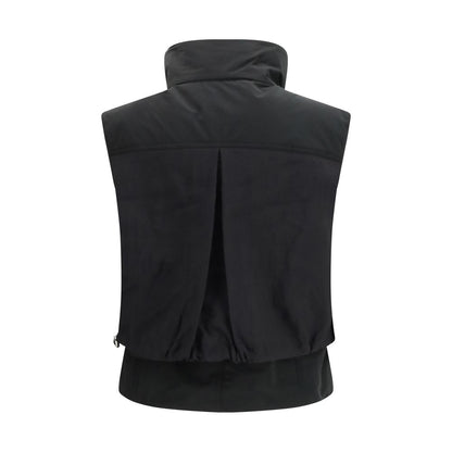 Black Nylon Sleeveless Jacket