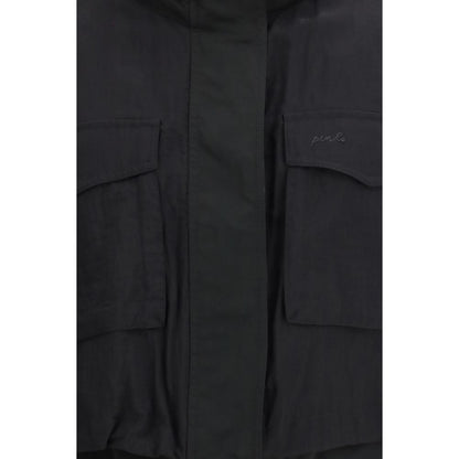 Black Nylon Sleeveless Jacket