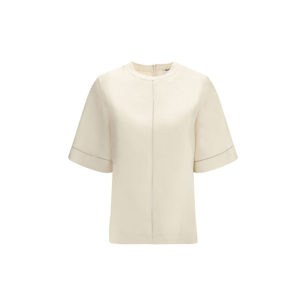 Beige Silk T-Shirt