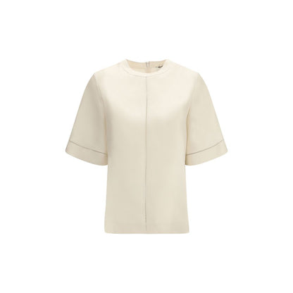 Beige Silk T-Shirt
