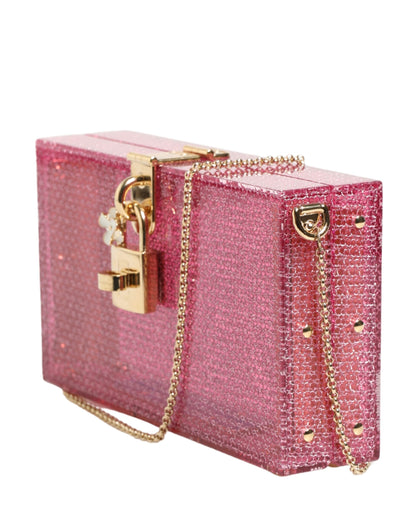 Pink DOLCE BOX Clutch Crossbody Women Evening Borse Bag
