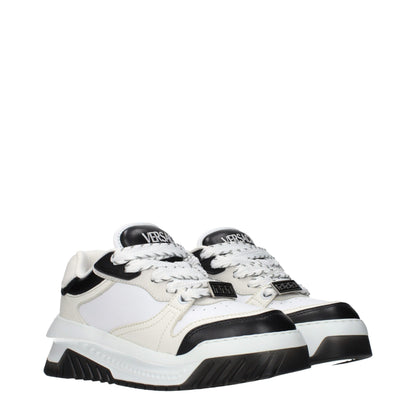 White Leather Low Top Sneakers