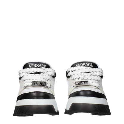 White Leather Low Top Sneakers