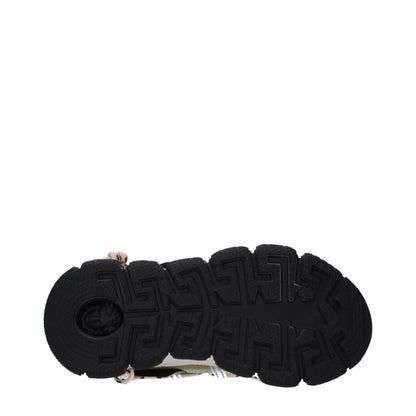 Beige Leather Chunky Sneakers