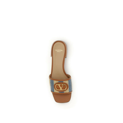 Multicolor Viscose Flat Sandals
