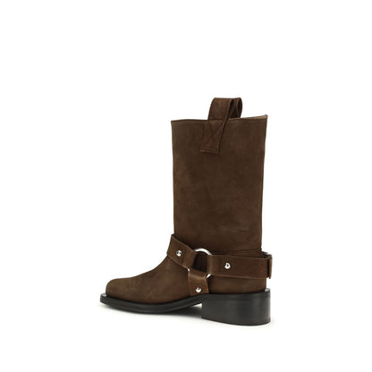 Brown Recycled Leather Lace-Up Boots