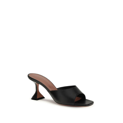 Black Calf Leather Bos Taurus Stiletto Heel Sandals