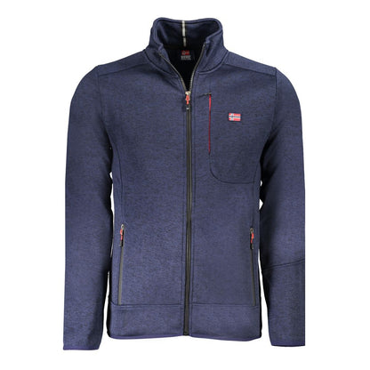 Blu Polyester Men Sweatshirt