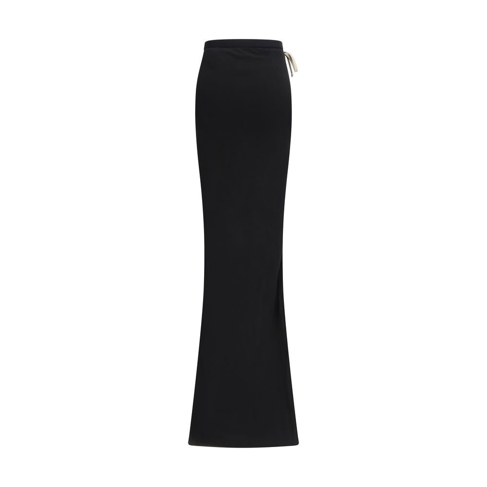 Black Cotton Long Skirt