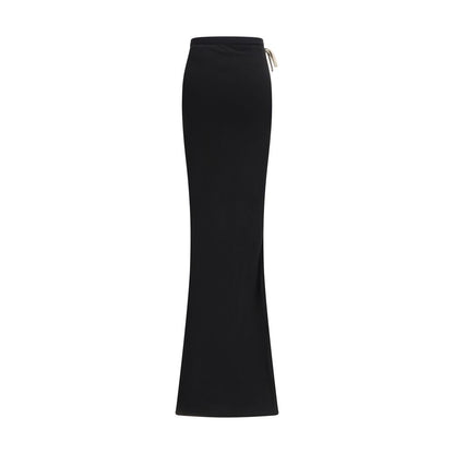 Black Cotton Long Skirt