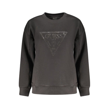 Black Cotton Women Sweatshirt