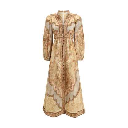 Multicolor Linen Long Dress