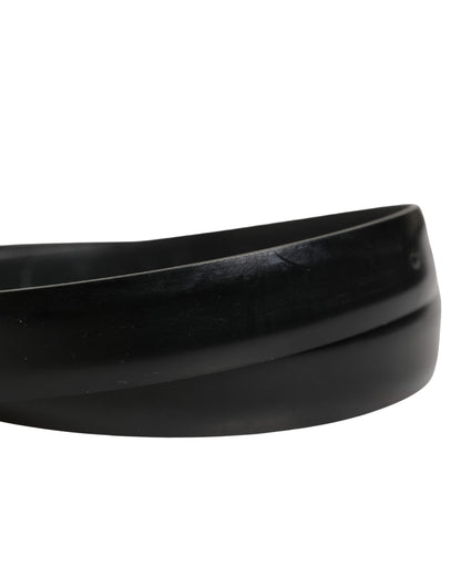 Men Black Classic Leather Metal Buckle Belt