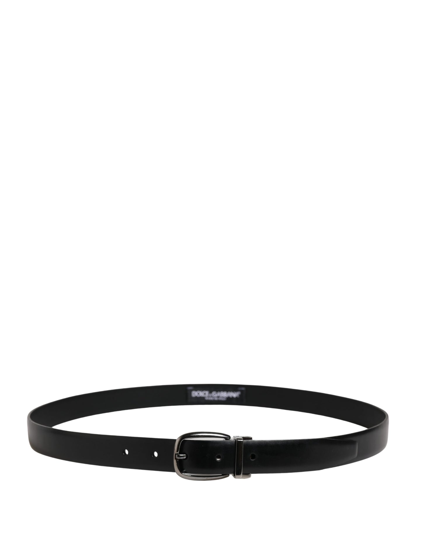 Men Black Classic Leather Metal Buckle Belt