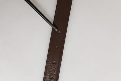 Belt Men Brown Classic Leather Metal Buckle Belt