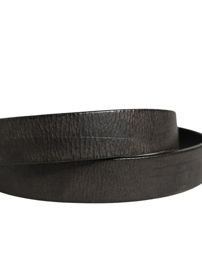 Men Black Classic Leather Metal Buckle Belt