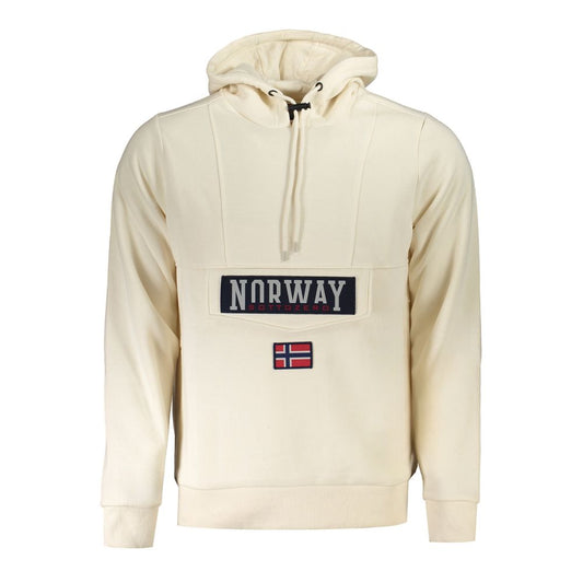 Beige Cotton Men's Sweatshirt Hoodie