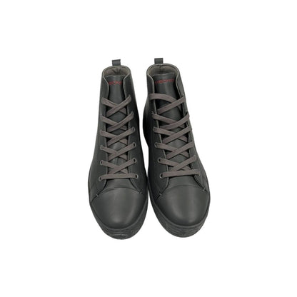 Grey Genuine Leather Men Sneaker