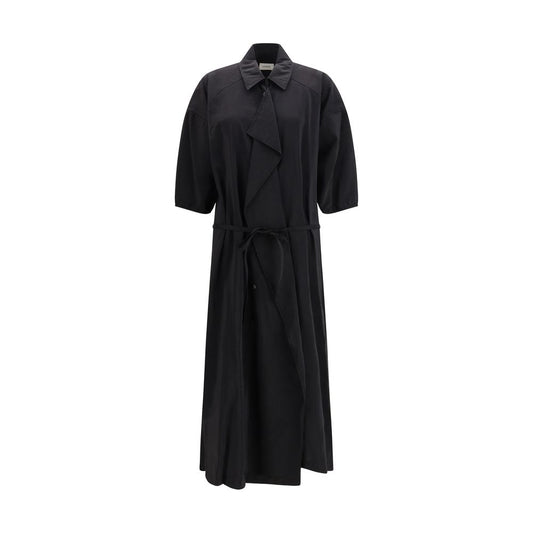 Black Silk Casual Dress