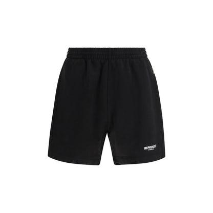 Black Cotton Bermuda Shorts