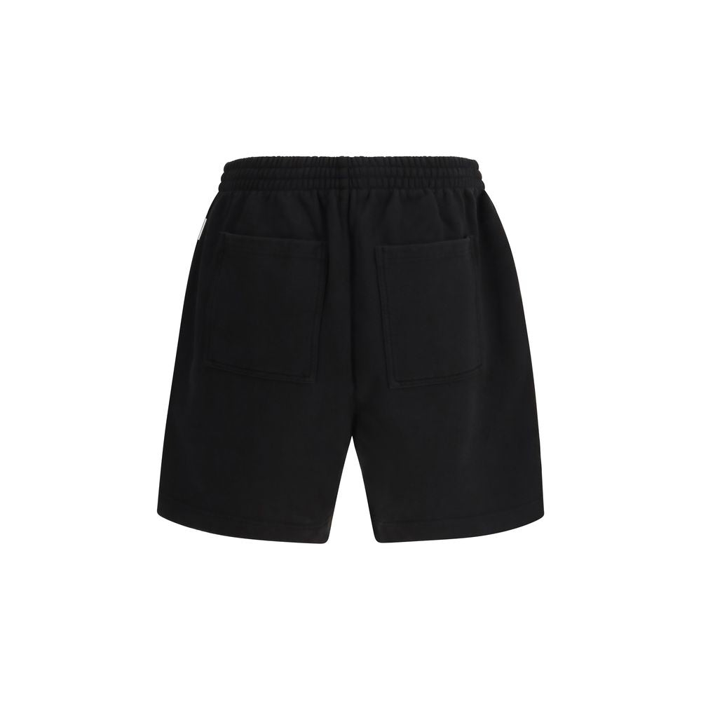 Black Cotton Bermuda Shorts