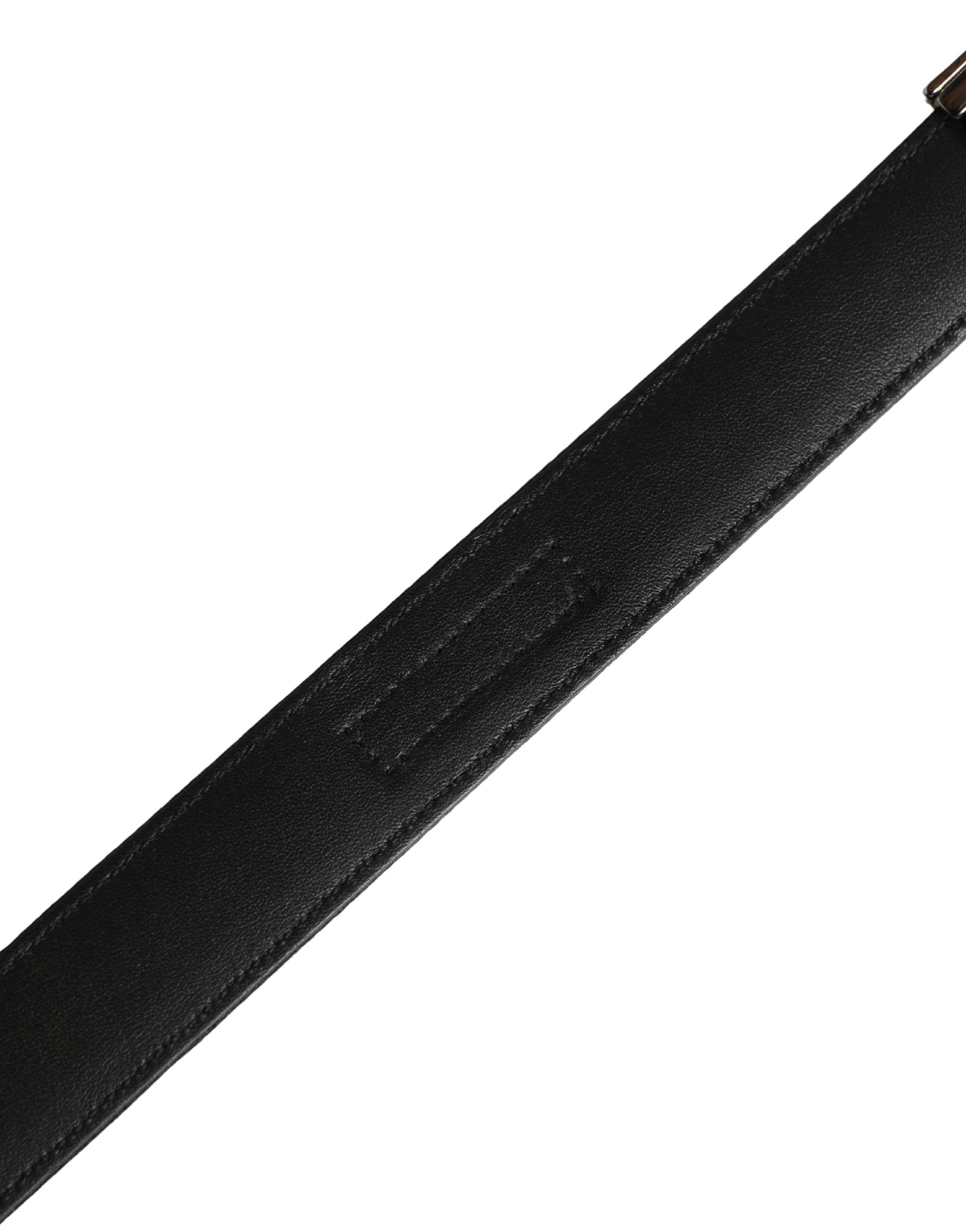 Men Black Classic Viscose Metal Buckle Belt