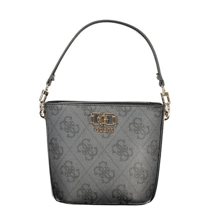 Black Polyurethane Women Handbag