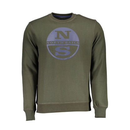 Green Cotton Men Sweater
