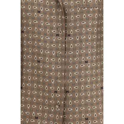 Brown Silk Pattern Shirt