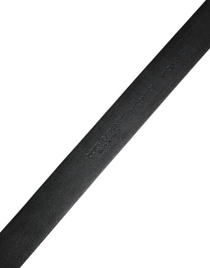 Men Black Classic Leather Metal Buckle Belt